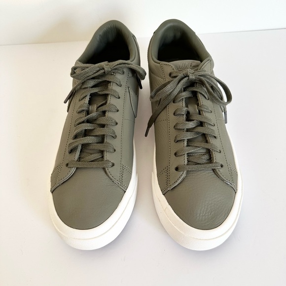 NikeLab Preppy Blazer Studio Low Top Olive Green Leather Tennis Prep Sneakers - Picture 5 of 13